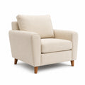 Sessel aus Polyestergewebe Beige mit Massivholzbeinen