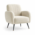 Sessel Bouclé-Stoff Metallbeine Beige