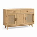 Sideboard aus Eichenholz mit Rattan-Geflecht, 120x40x80 cm