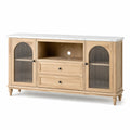 Eichen-Sideboard mit Glas- und Marmoroberfläche