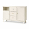 Weißes Sideboard aus MDF-Holz mit Schubladen und Türen 110x35x80 cm