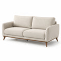 Zweisitzersofa aus Stoff mit Holzrahmen Beige