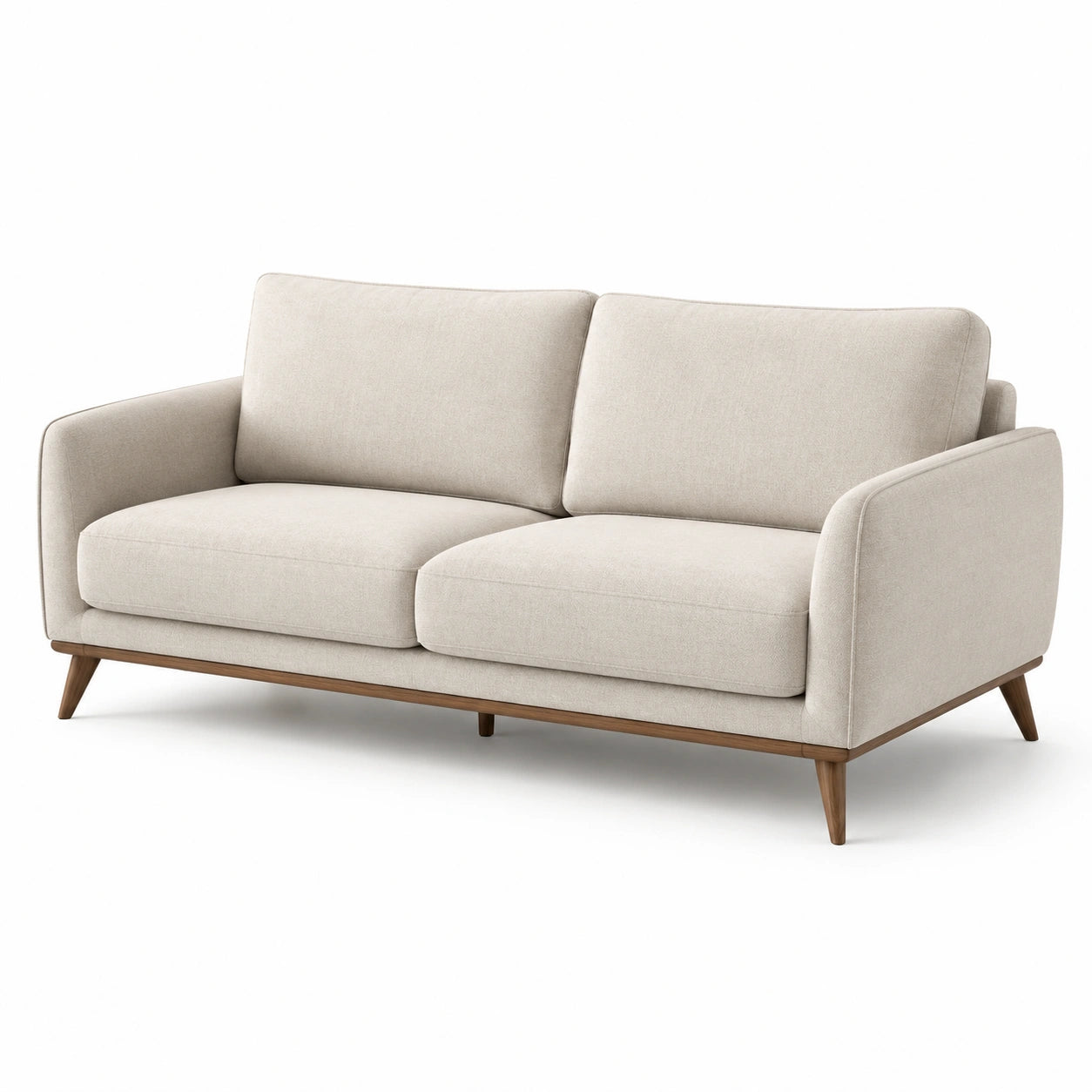 Zweisitzersofa aus Stoff mit Holzrahmen Beige