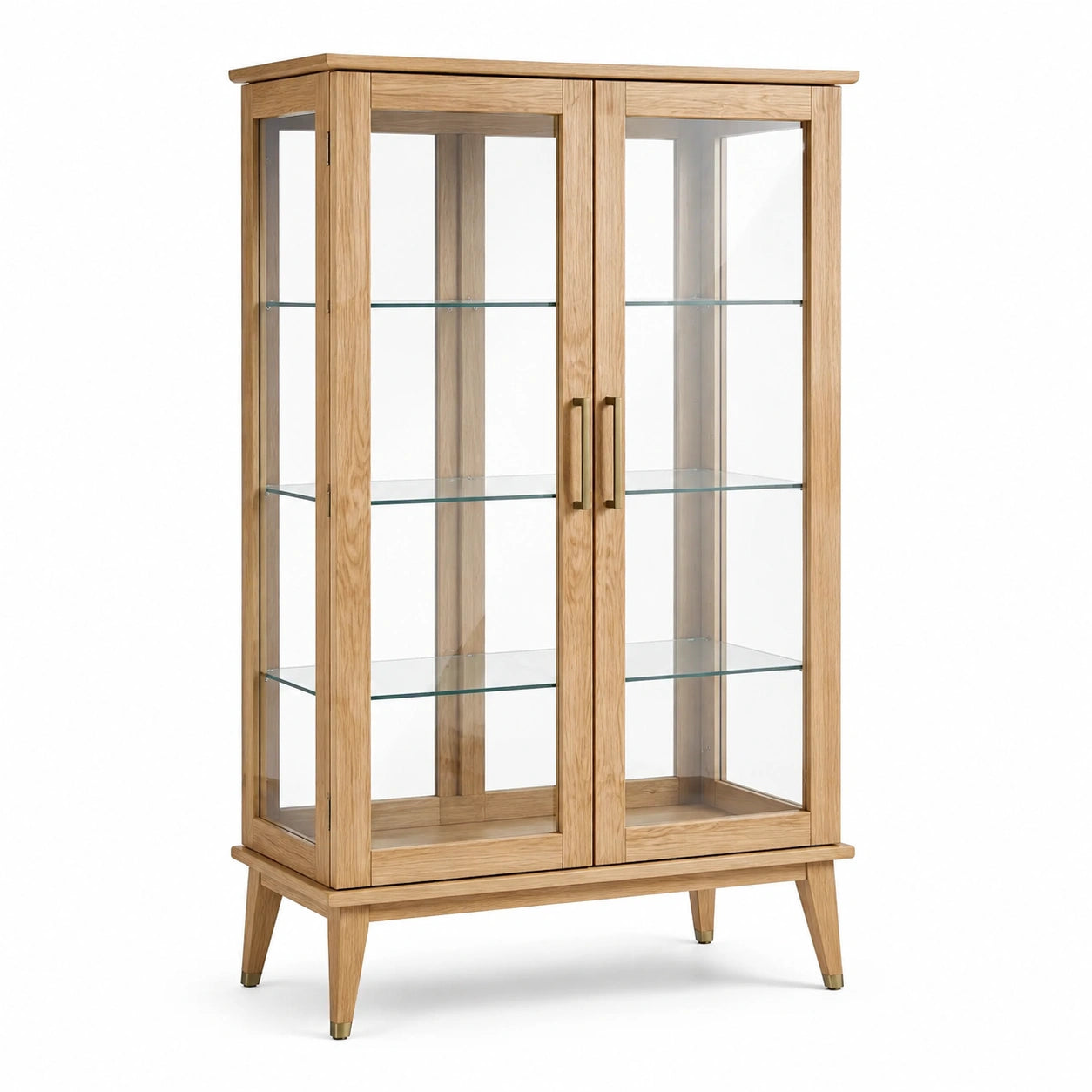Vitrine aus Eiche mit gehärtetem Glas 180x90x40cm