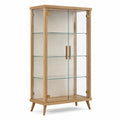 Vitrine Eiche Gehärtetes Glas 120x40x200 cm