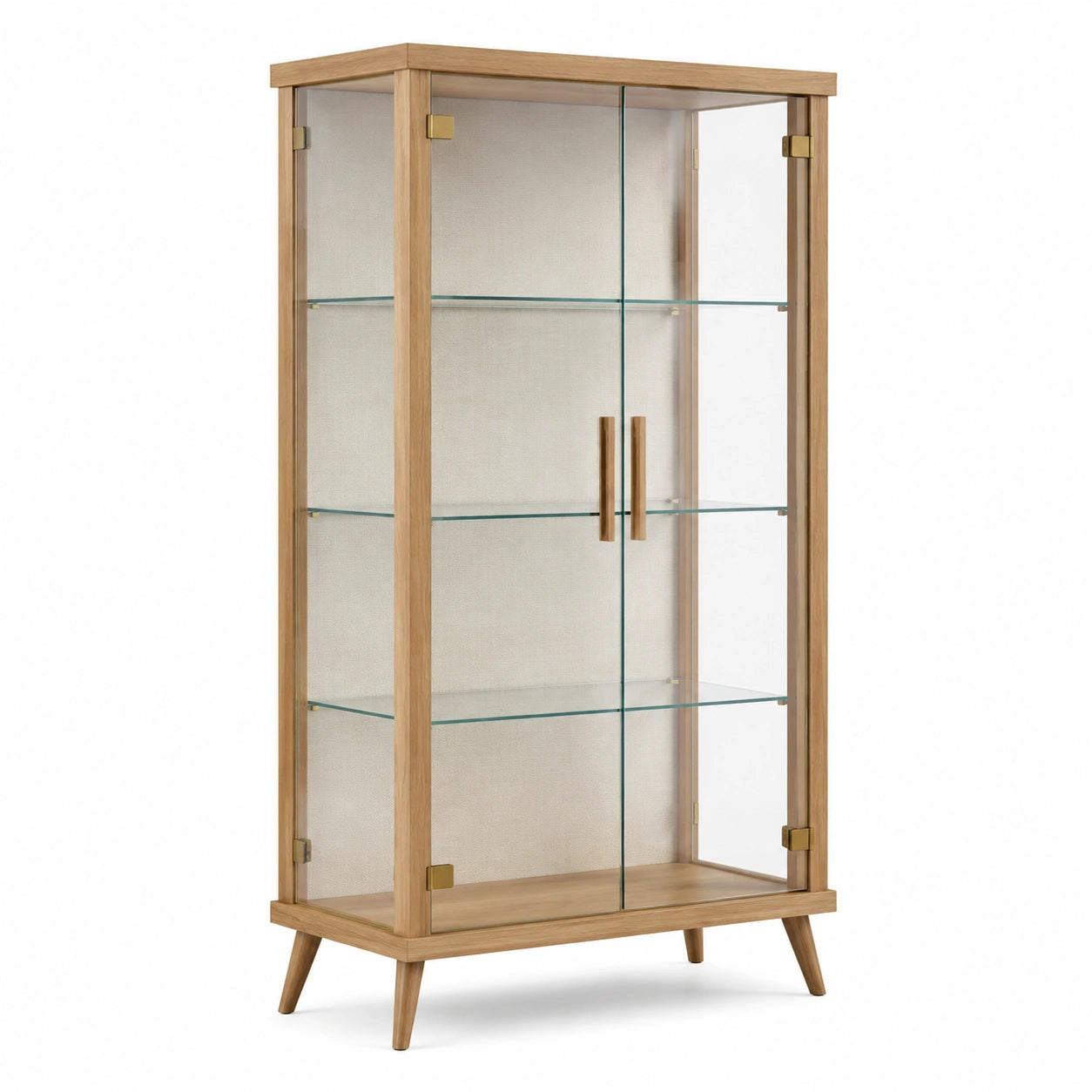 Vitrine Eiche Gehärtetes Glas 120x40x200 cm
