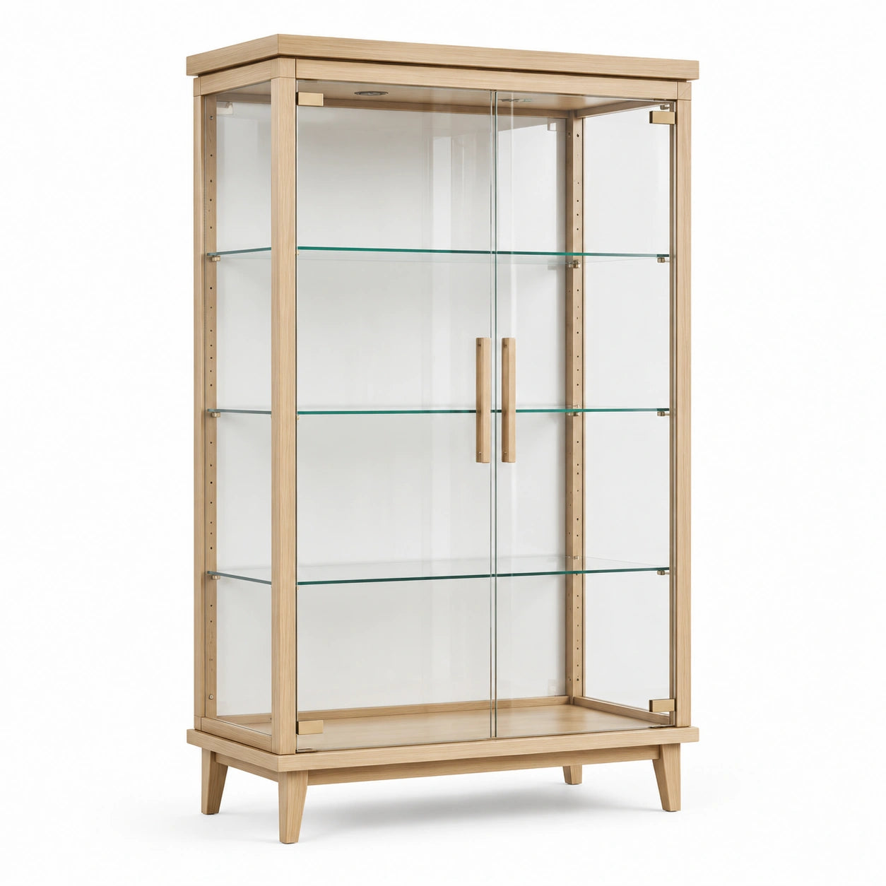 Eiche-Vitrine mit Glastüren 180cm