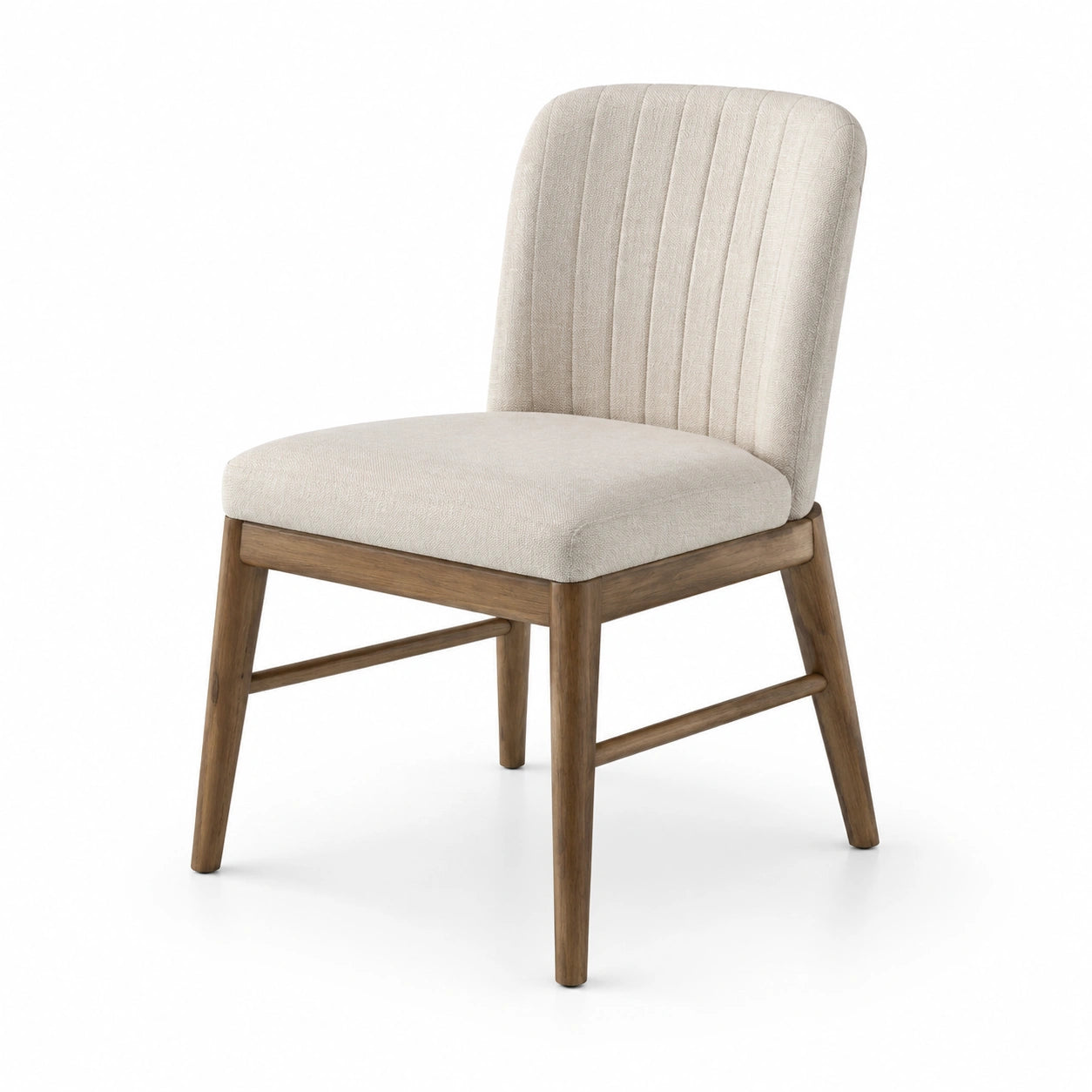Esszimmerstuhl Massivholz Beige Polyesterstoff