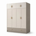 MDF Kleiderschrank mit Schubladen Beige/Braun