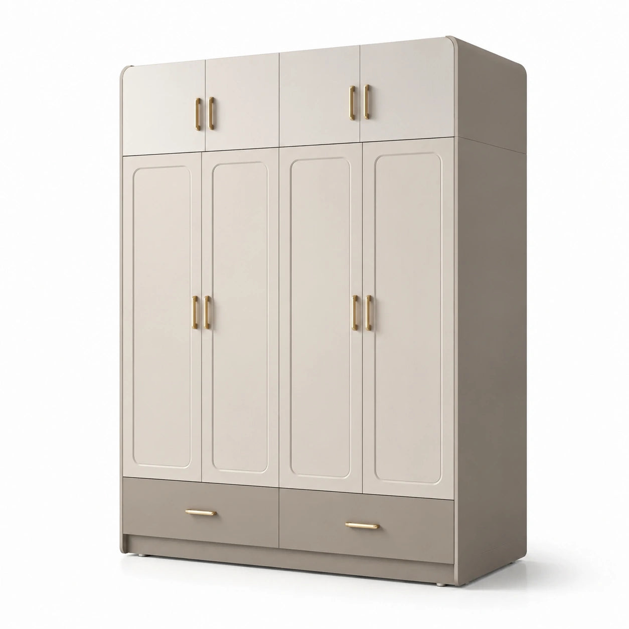 MDF Kleiderschrank mit Schubladen Beige/Braun